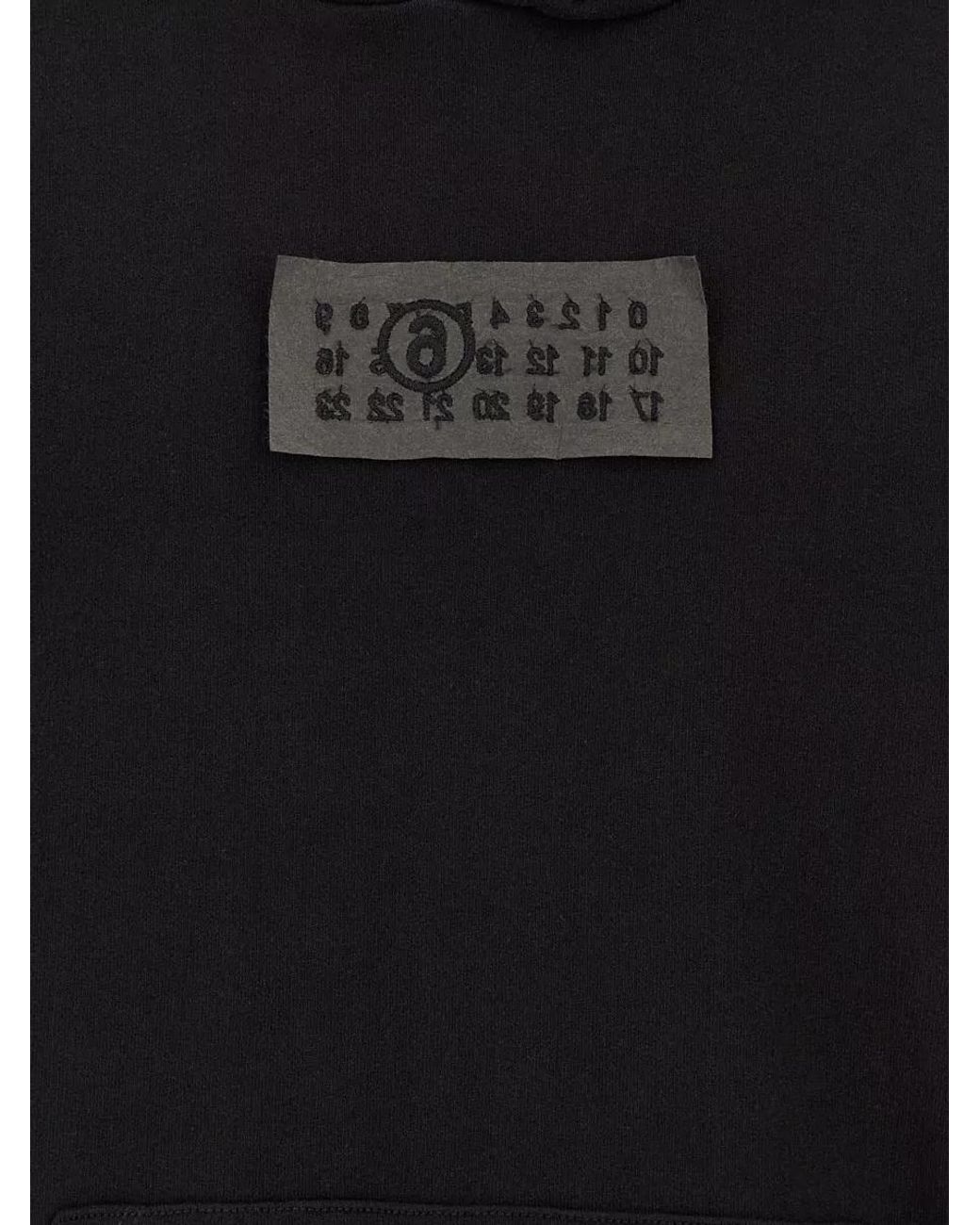 MM6 by Maison Margiela Blue Cotton Logo-Patch Hoodie for men