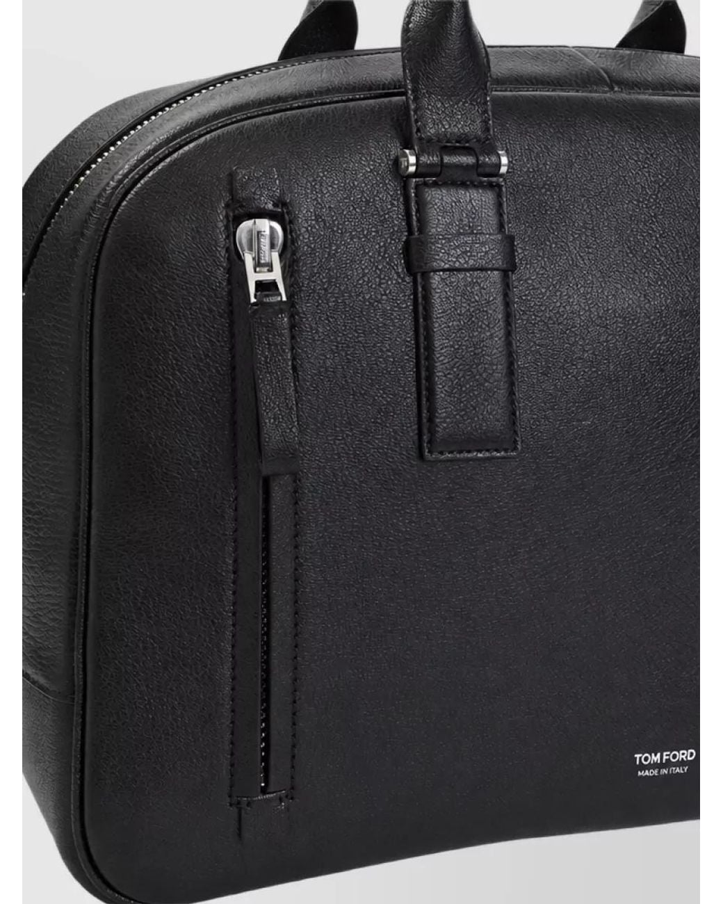 Tom Ford Black Leather Bowling Bag for men