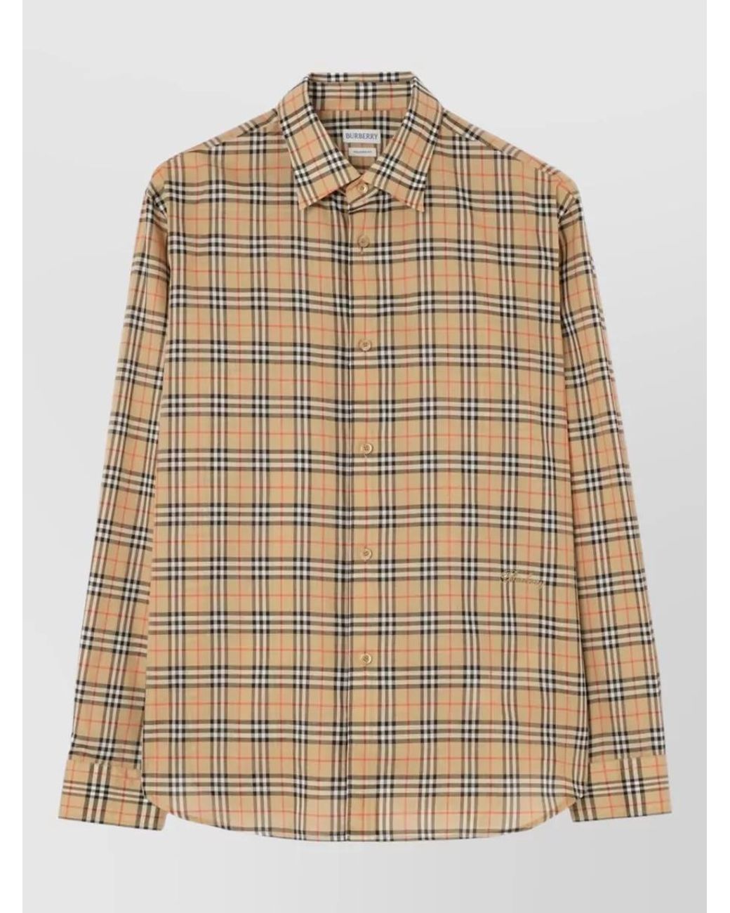 Burberry Natural Cotton Relaxed-Fit Check Long-Sleeve Shirt for men