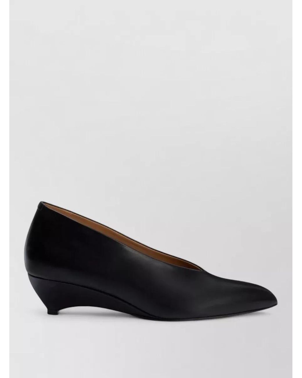 Jil Sander Brown Leather Pointed-Toe Pumps