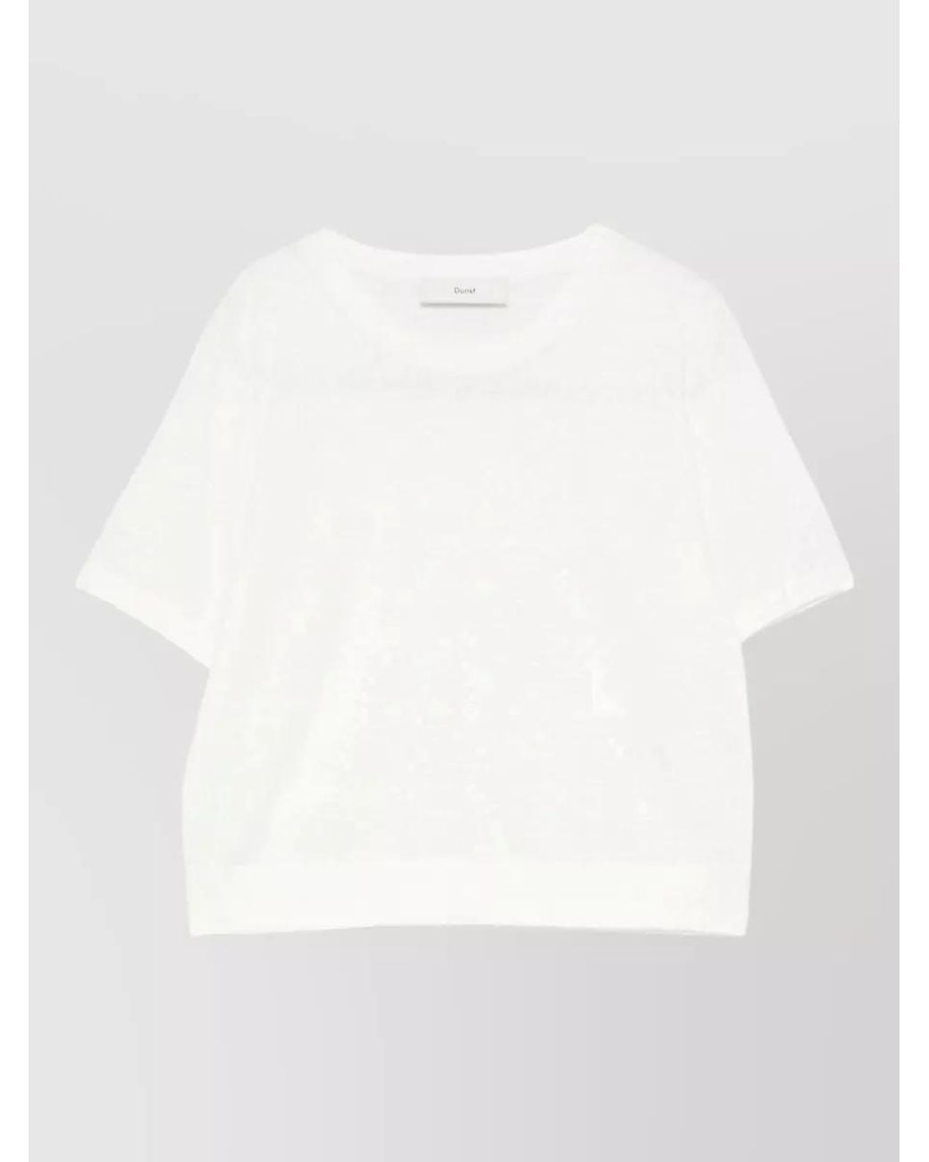 DUNST White Ribbed Knit T Shirt