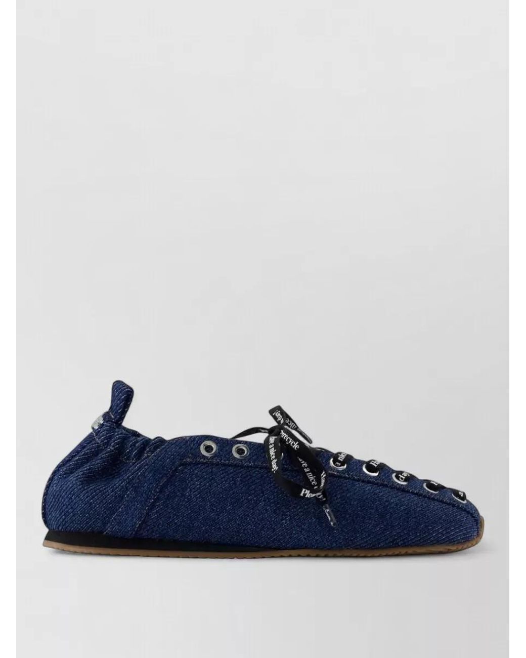 Ganni Blue Lace Up Ballerina Sneakers
