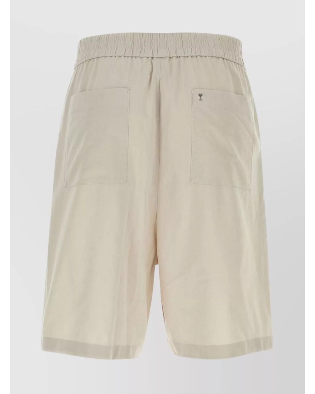 AMI Natural Cotton Elasticated Waist Bermuda Shorts for men
