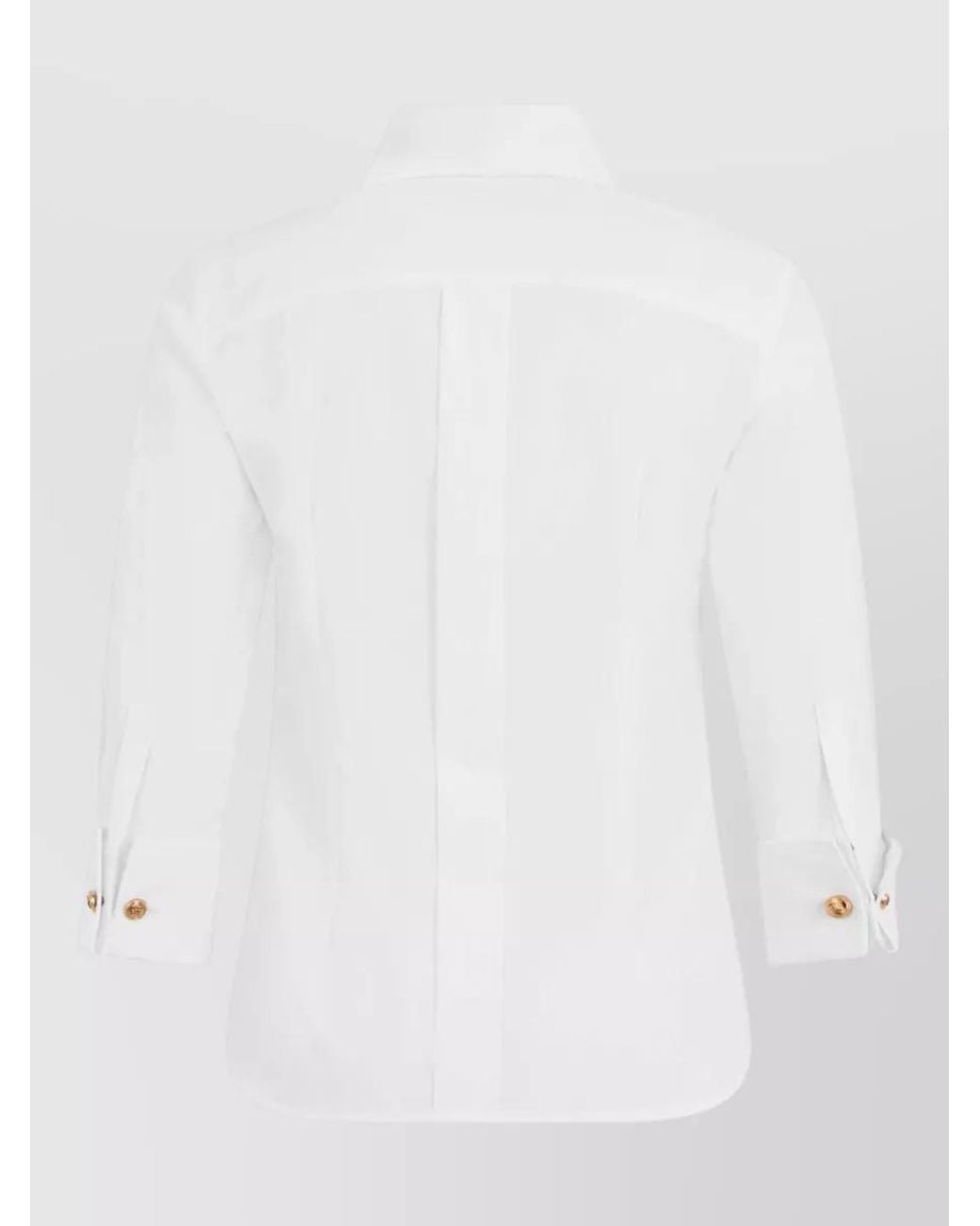 Elisabetta Franchi White Cotton Long-Sleeve Shirt