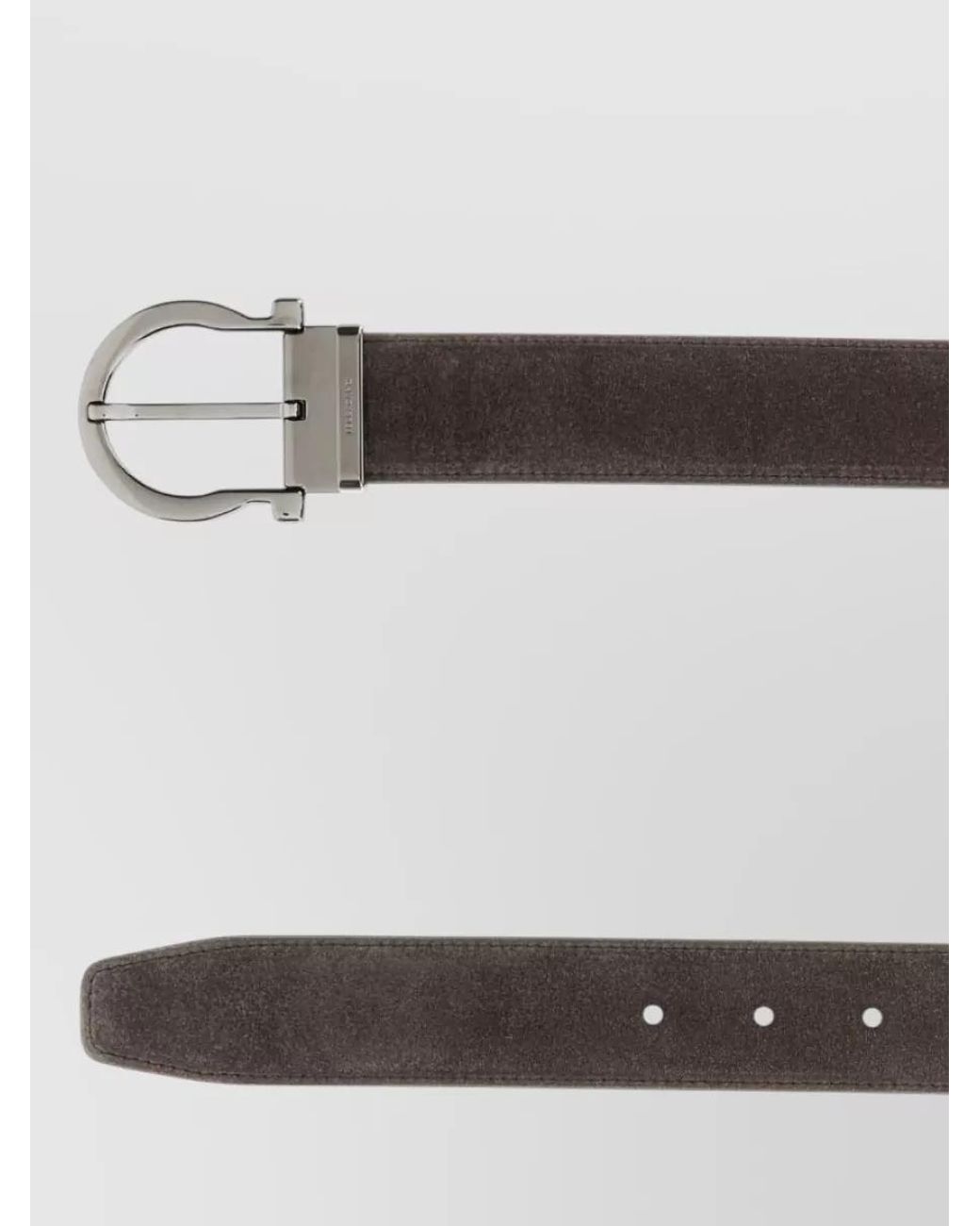 Ferragamo Gray Suede Belt for men