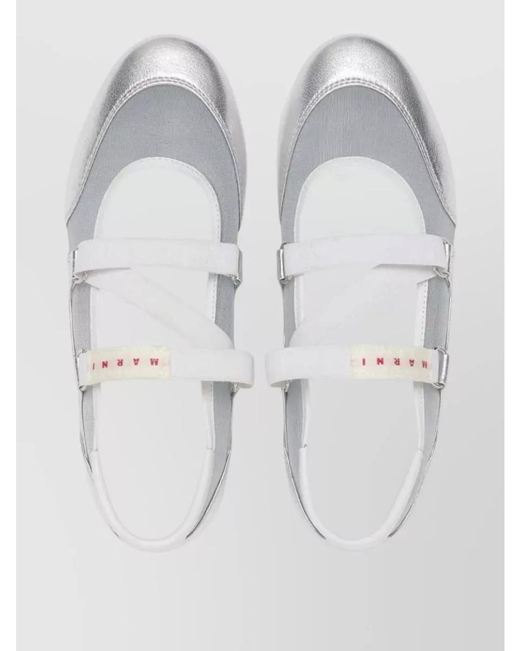 Marni White Mesh And Leather Ballerina Shoes