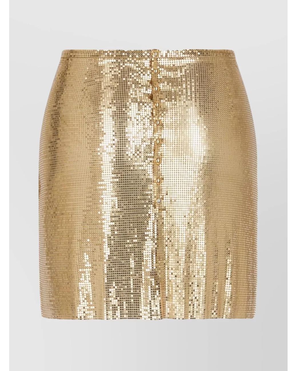 Rabanne Natural Reversible Mesh Print Mini Skirt