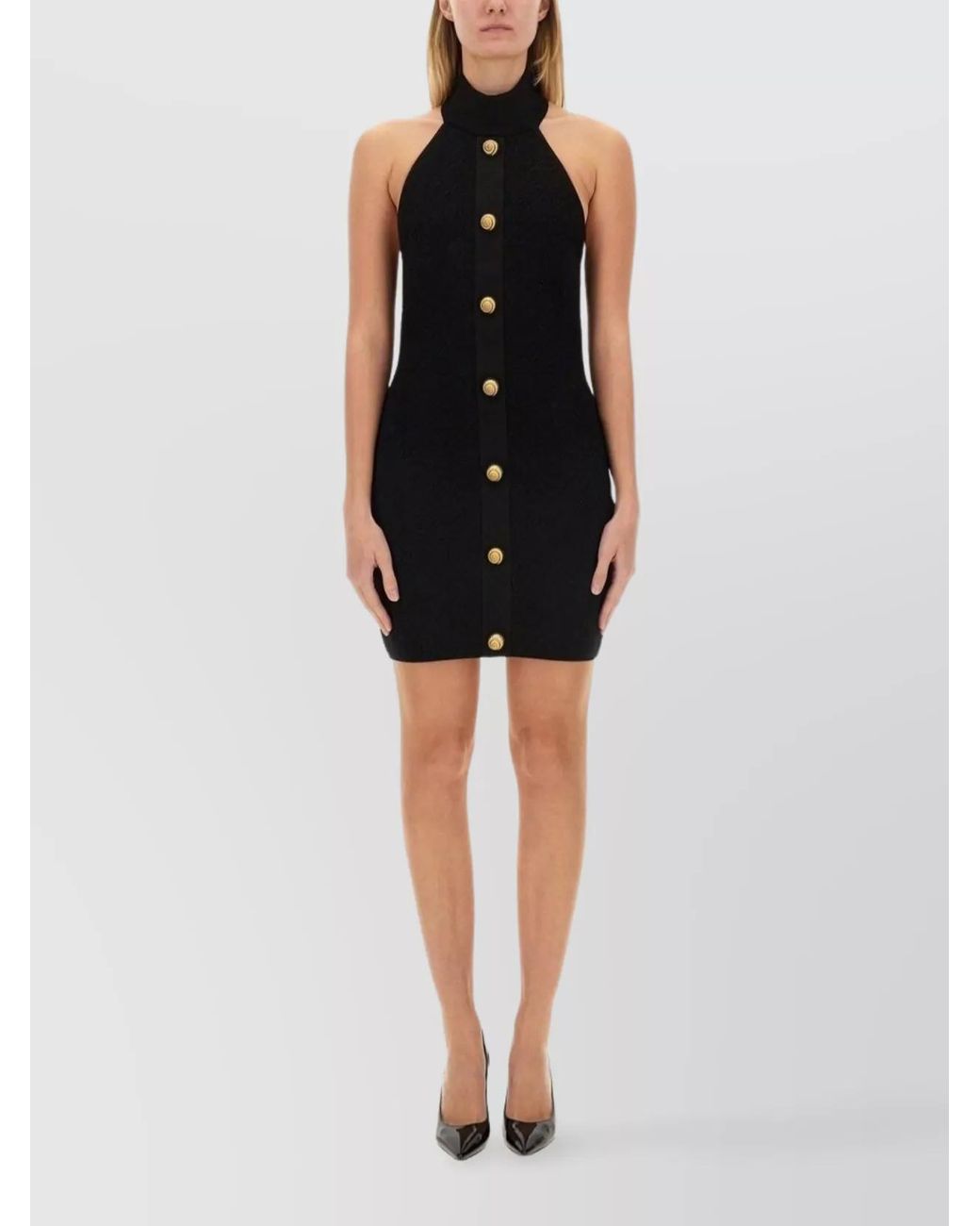 Balmain Black Checked Mini Dress