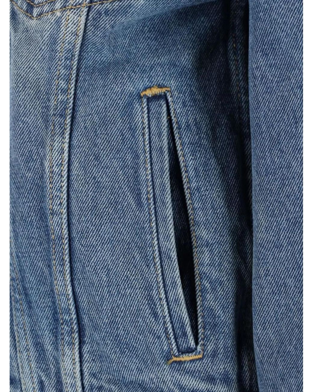 Golden Goose Deluxe Brand Blue Slim-Fit Denim Cropped Jacket