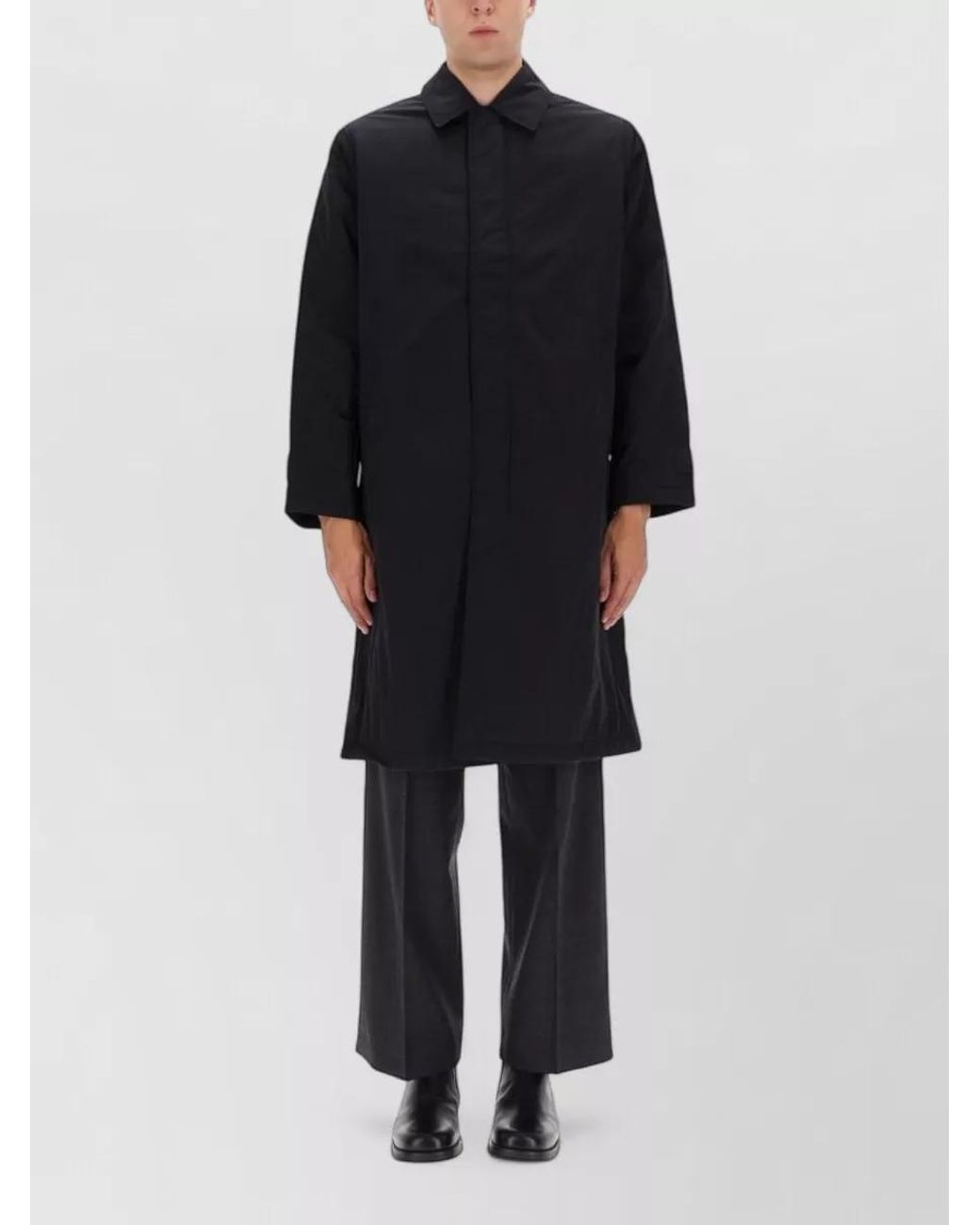 sunflower Black Relaxed-Fit Single-Breasted Coat for men
