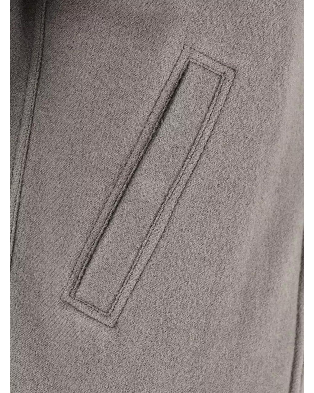 Rick Owens Gray Wool Single Breasted Coat for men