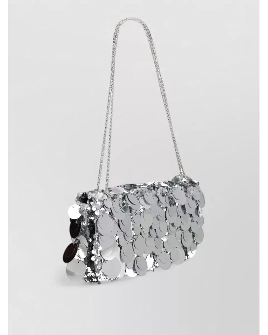 Rabanne White Sparkle Clutch Bag
