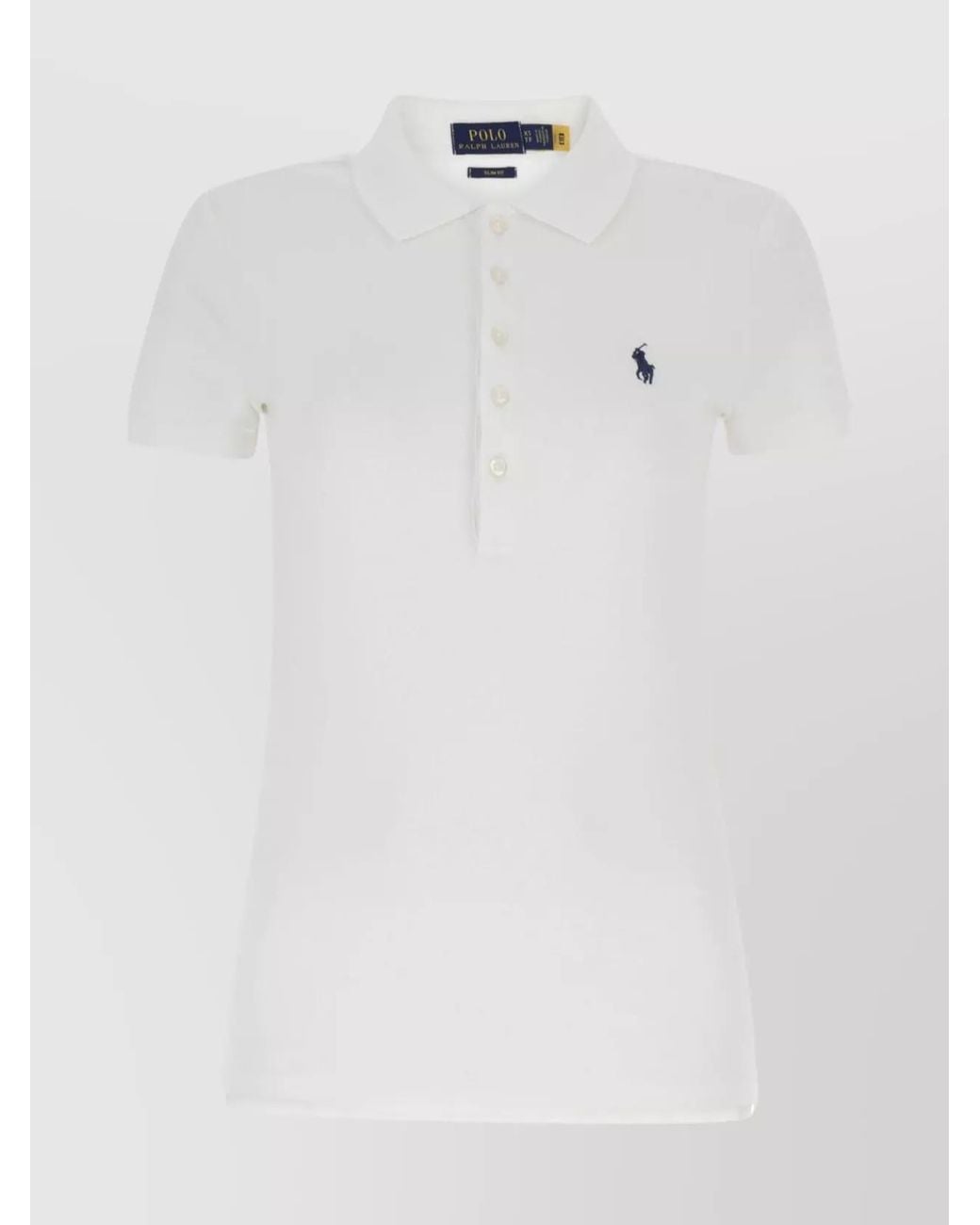 Polo Ralph Lauren White Cotton Piqué Slim-Fit Short-Sleeve Polo Shirt
