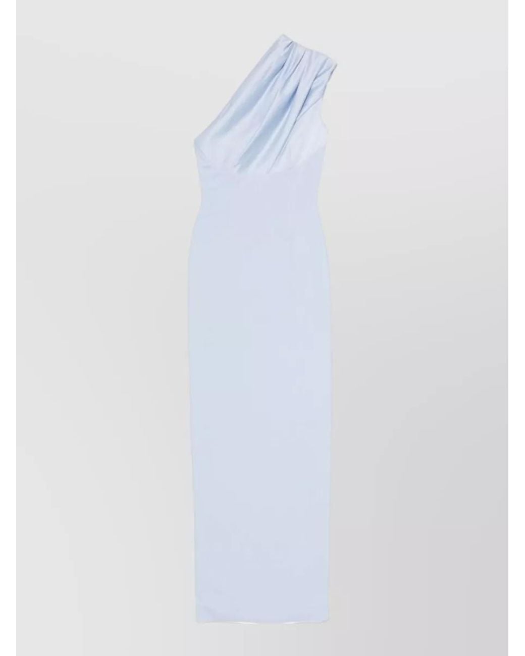 Solace London White Draped One-Shoulder Sleeveless Maxi Dress