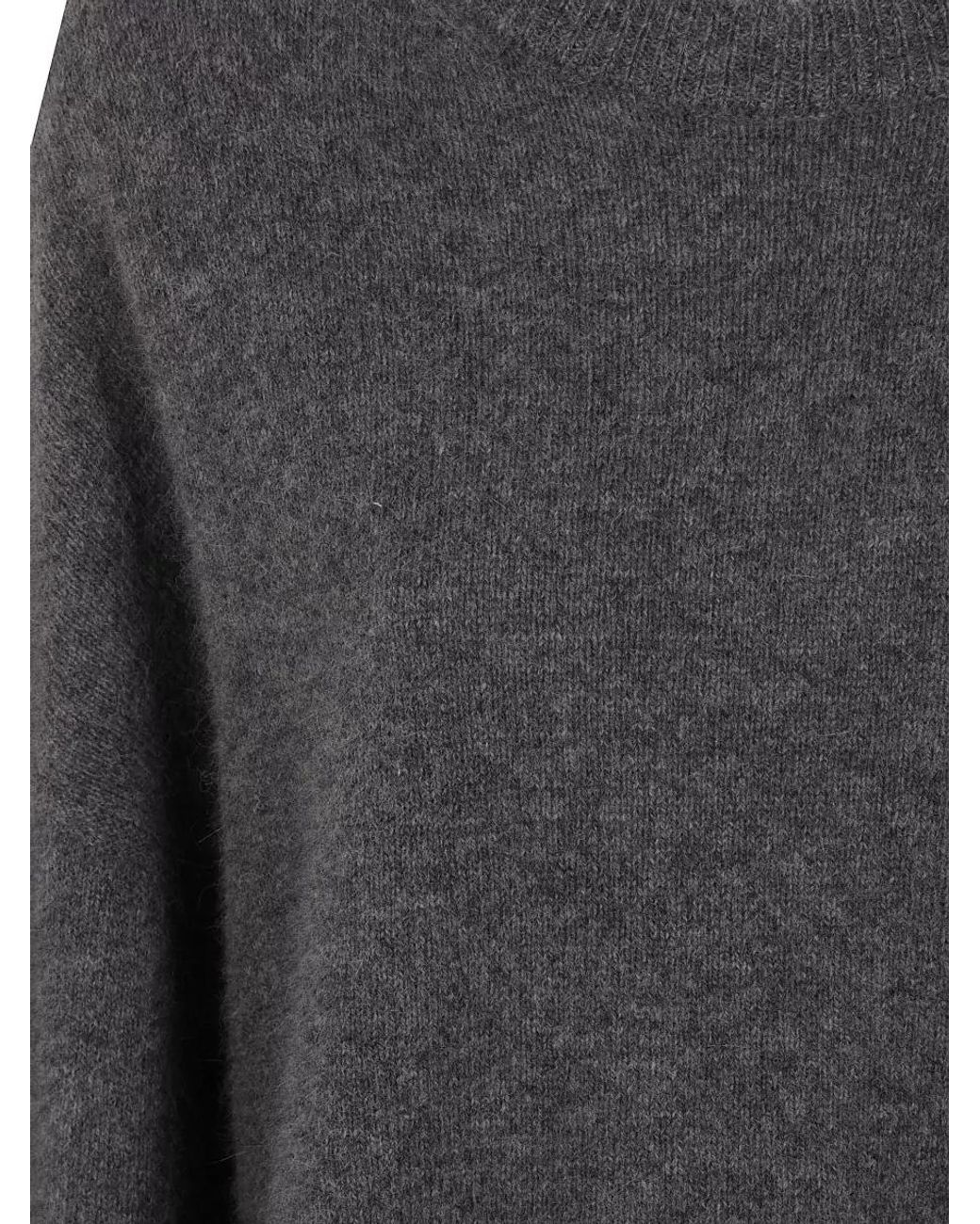 Loulou de Saison Gray Wool-Blend Relaxed-Fit Crewneck Sweater