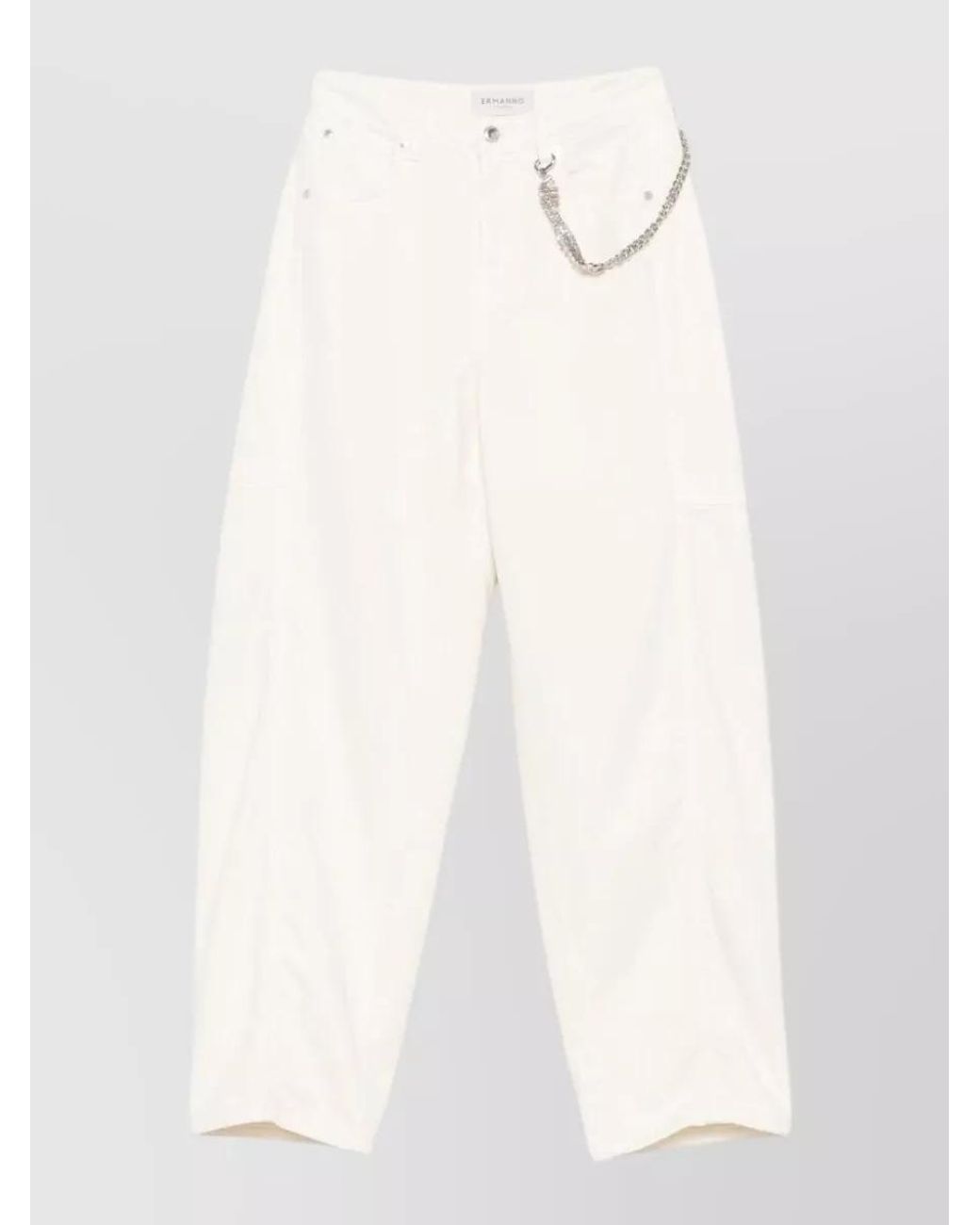 ERMANNO FIRENZE White Crystal Embellished Straight-Leg Denim Jeans