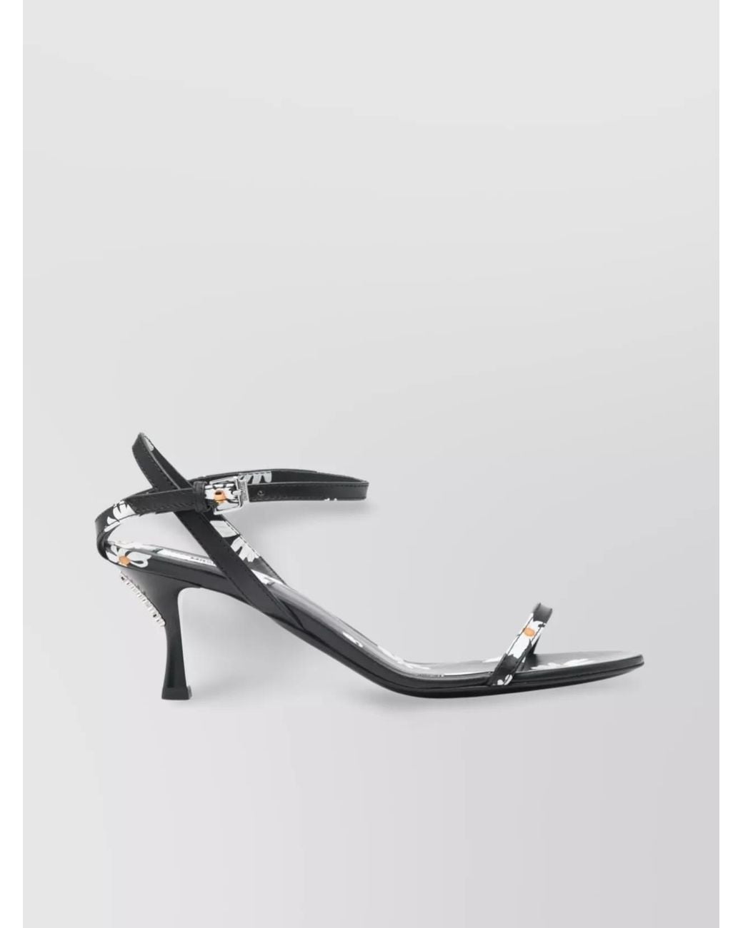Moschino White Leather Almond Toe Sandals