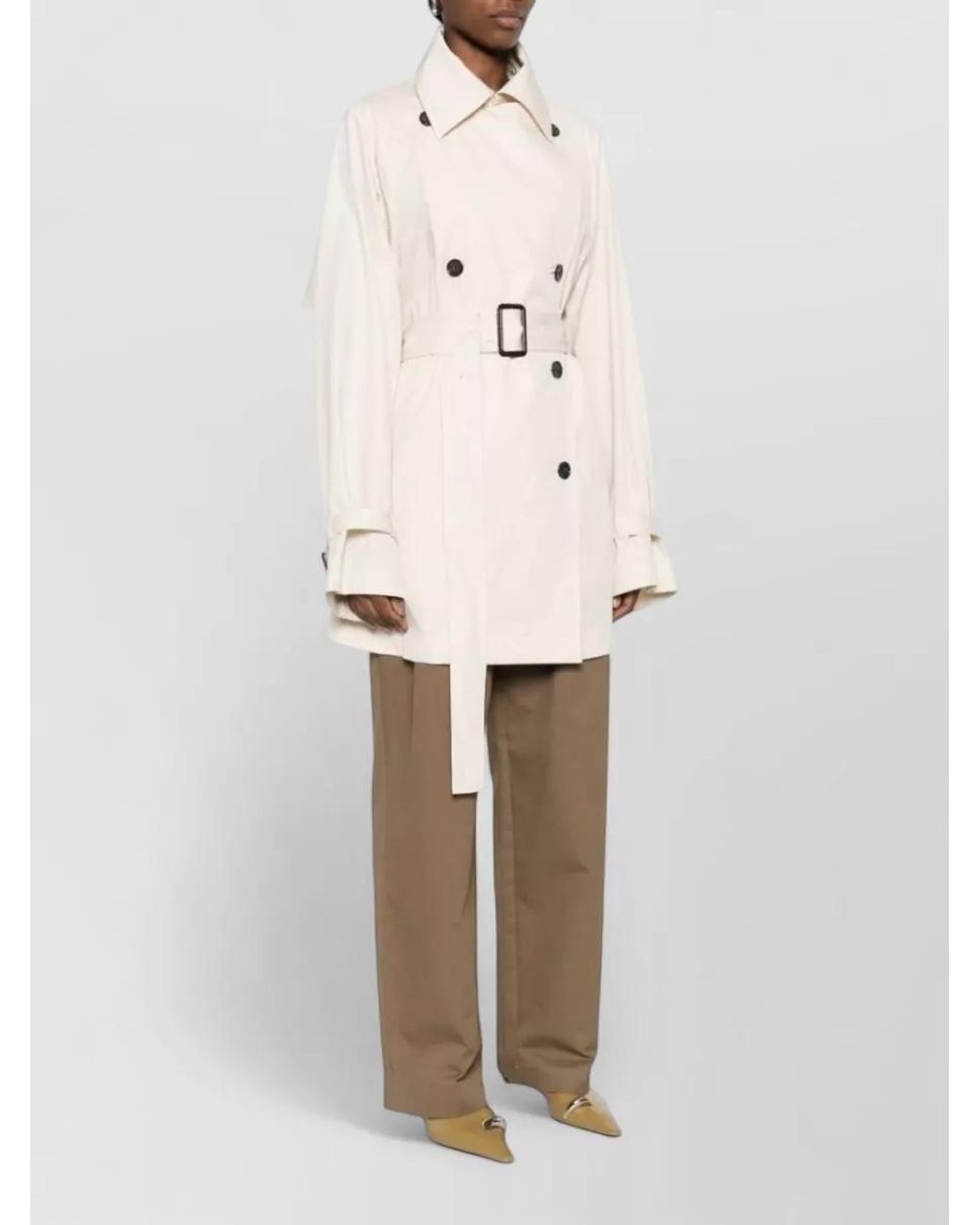 Totême  Natural Cotton Double-Breasted Trench Coat