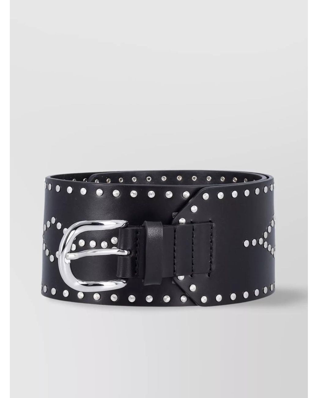 Isabel Marant Black Studded-Tone Wide Belt