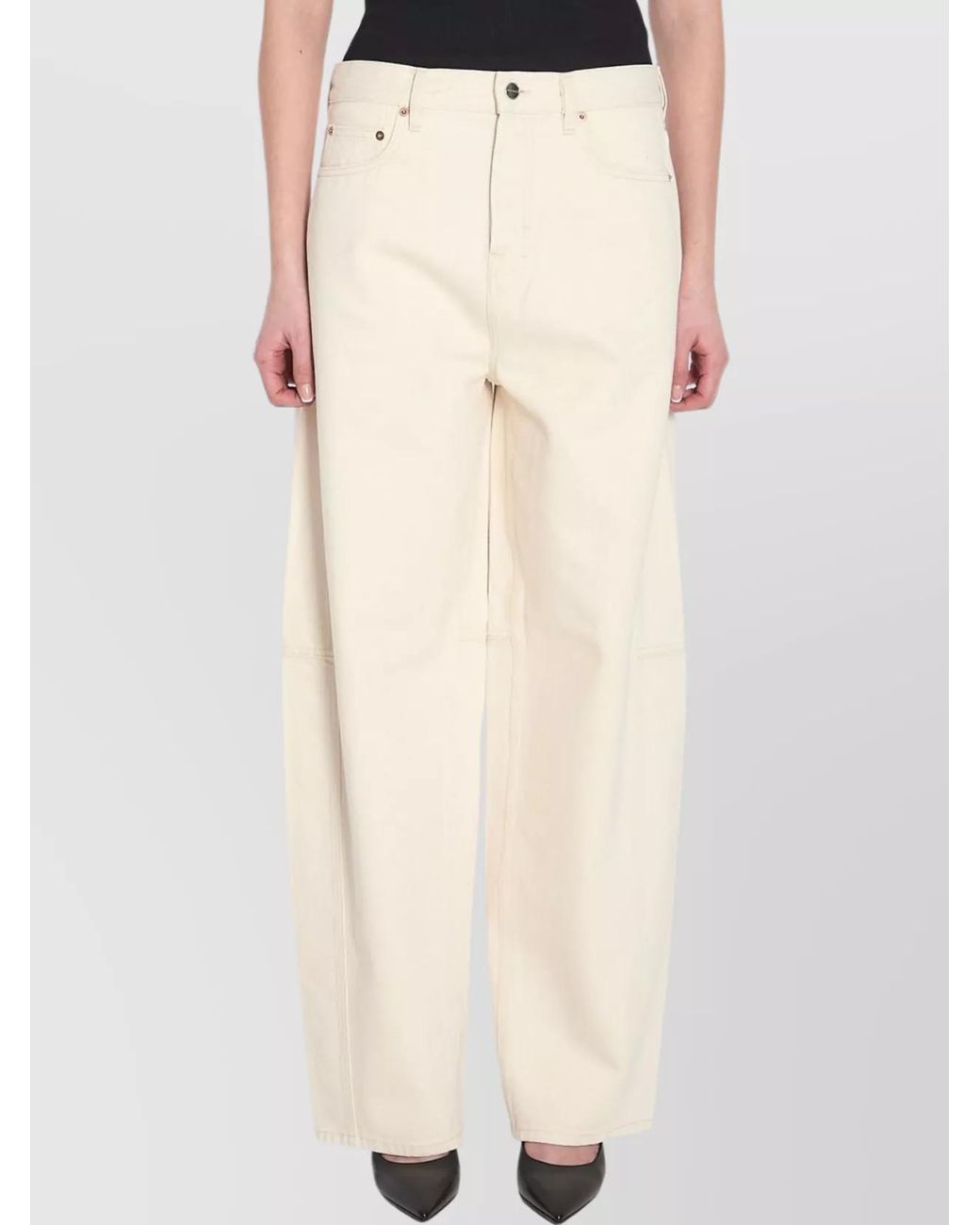Gucci Natural Cotton High-Rise Wide-Leg Jeans