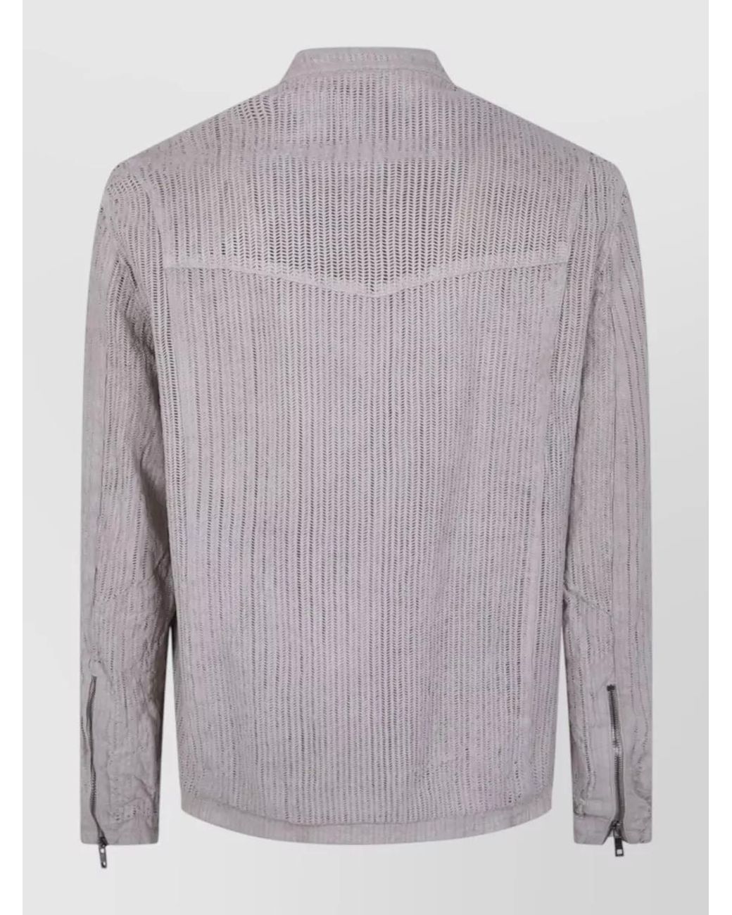 Giorgio Brato Gray Leather Biker Jacket for men