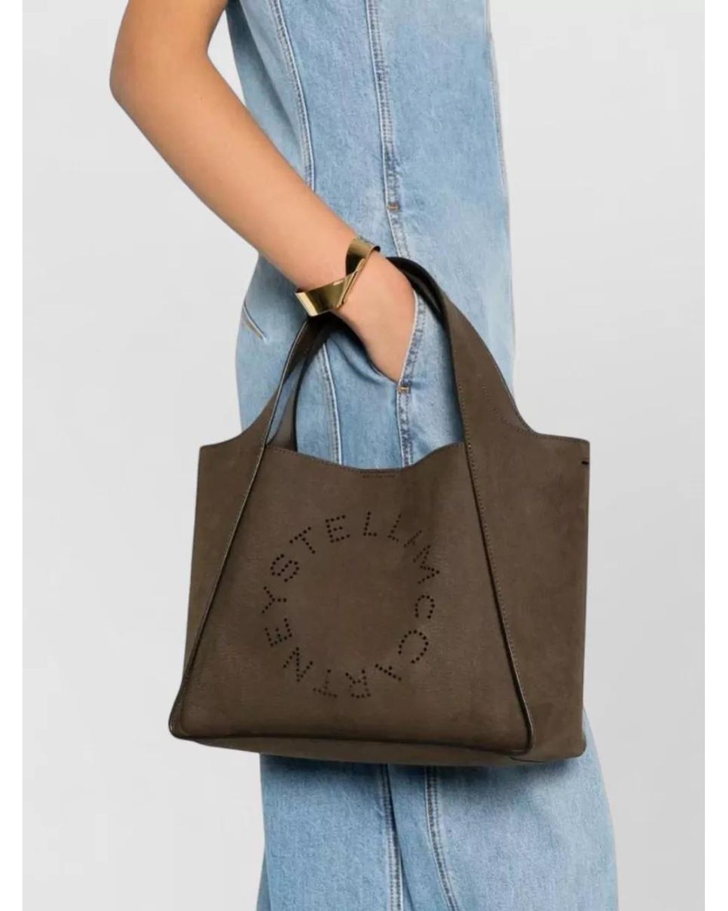 Stella McCartney Brown Stella Logo Medium Tote Bag