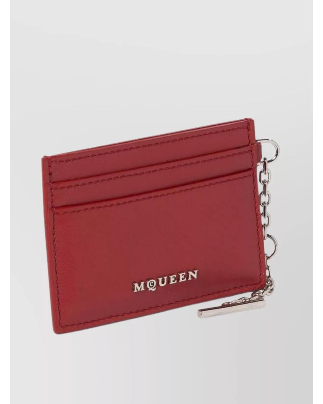 McQueen Red Leather Card Holder
