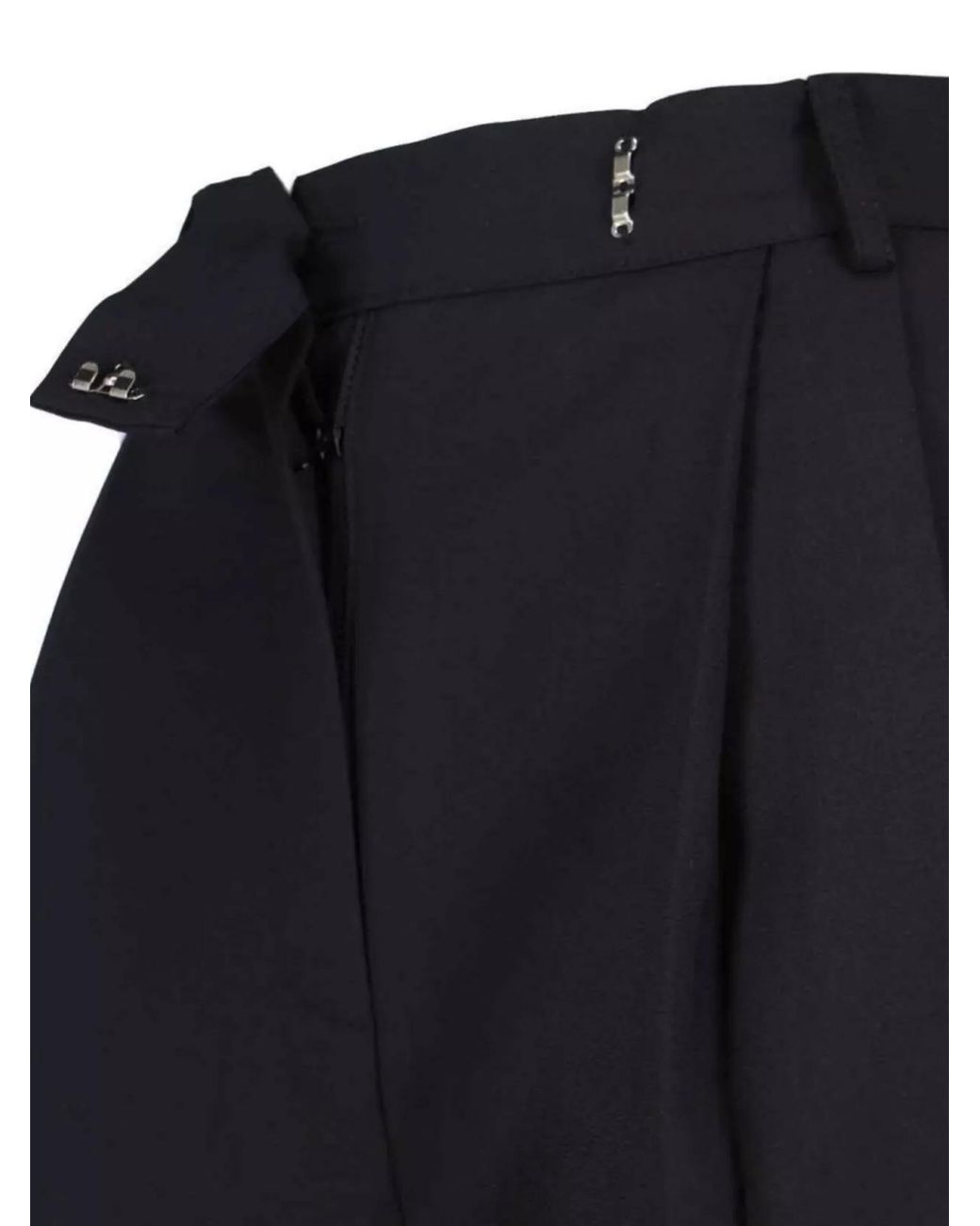 Frankie Shop Blue Straight Trousers Pleated Belt Loops Pockets