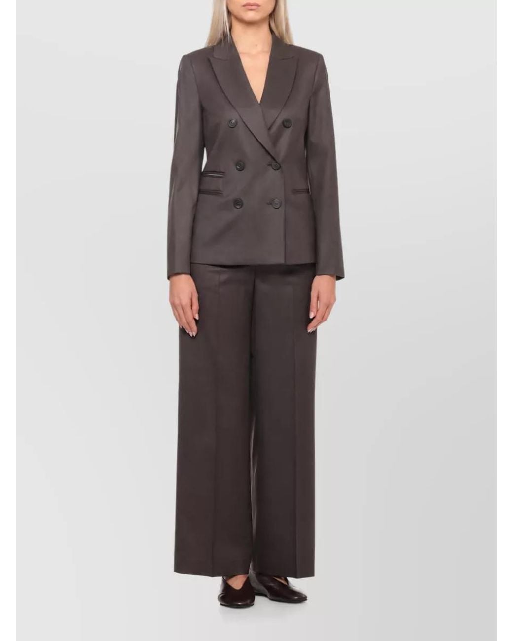 Peserico Black Wool Double-Breasted Blazer