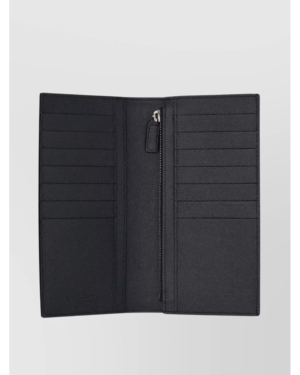 Saint Laurent Black Grained Leather Continental Wallet for men