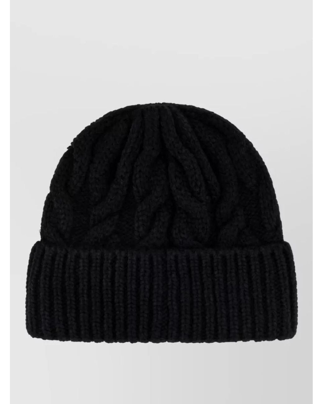 Moncler Black Wool Blend Beanie