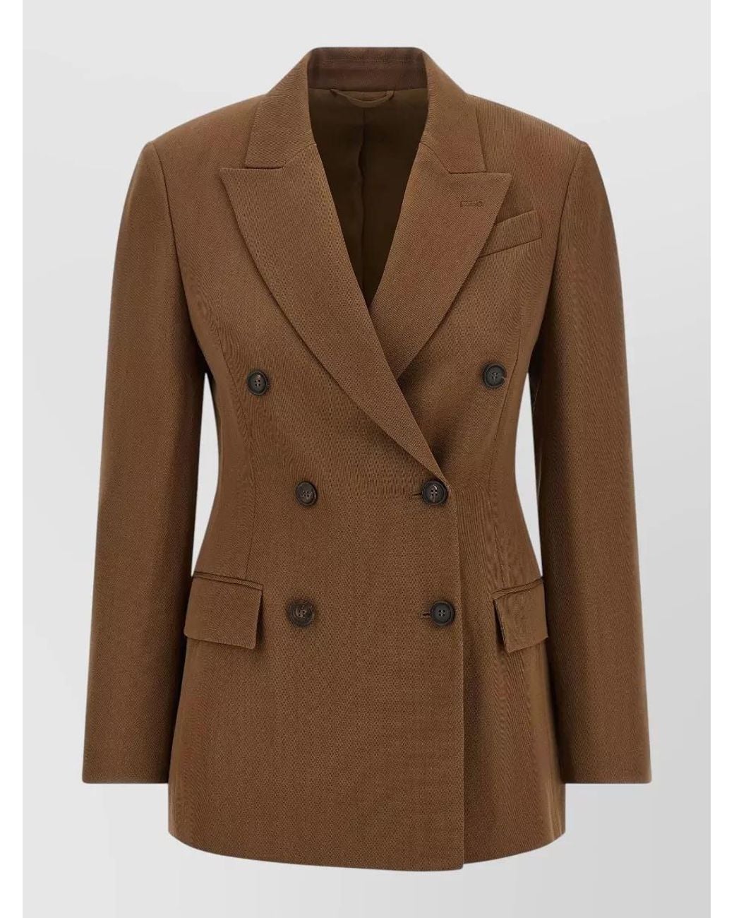 Brunello Cucinelli Brown Virgin Wool Double-Breasted Blazer