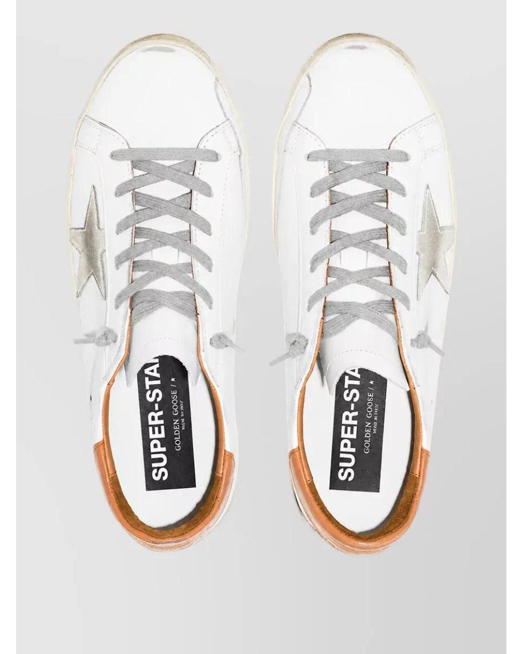 Golden Goose Deluxe Brand White Leather Lace-Up Sneakers