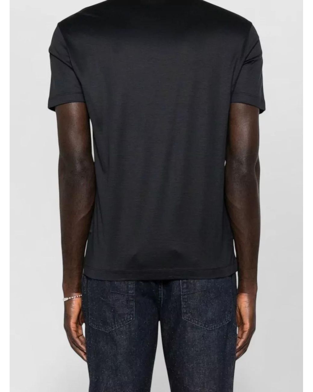 Emporio Armani Black Crew Neck Short-Sleeve T-Shirt for men