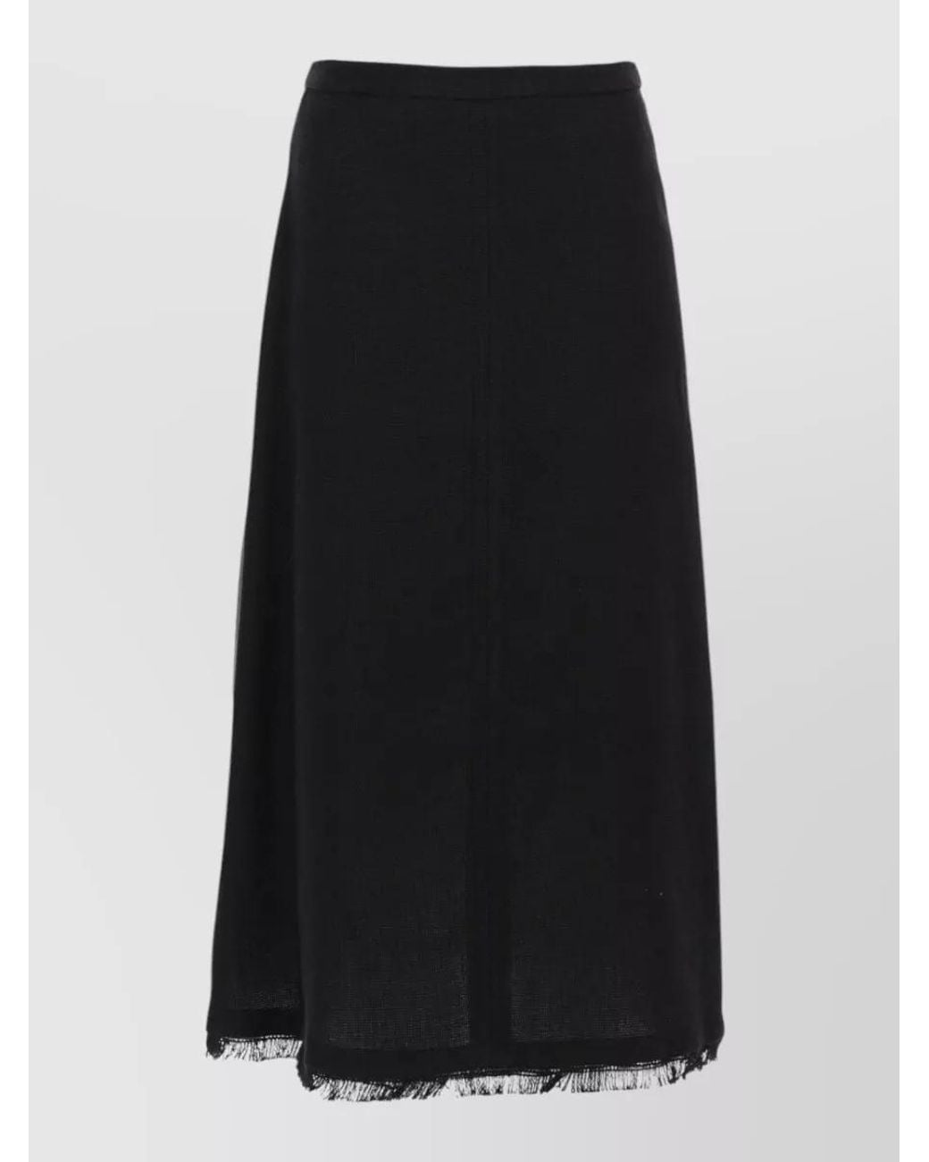 Max Mara Black Linen A-Line Skirt
