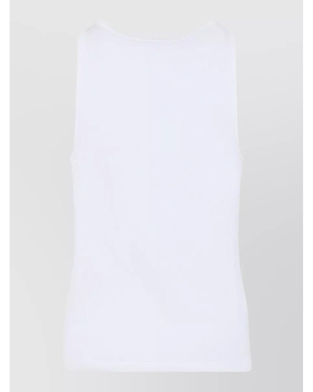 Casablanca White Ribbed Sleeveless Tank Top for men