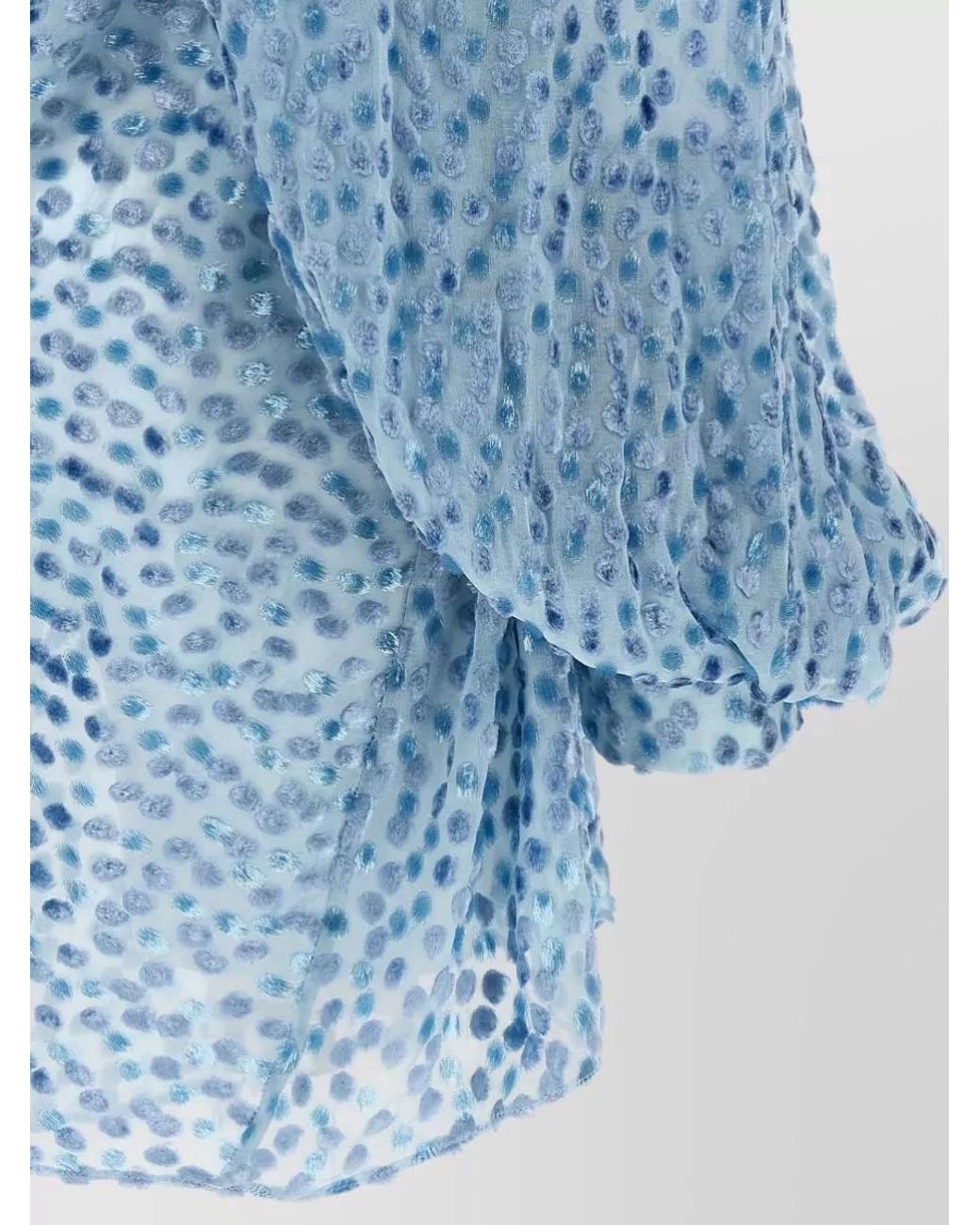 Kiko Kostadinov Blue Silk Viscose Devoré Asymmetric Draped Midi Dress