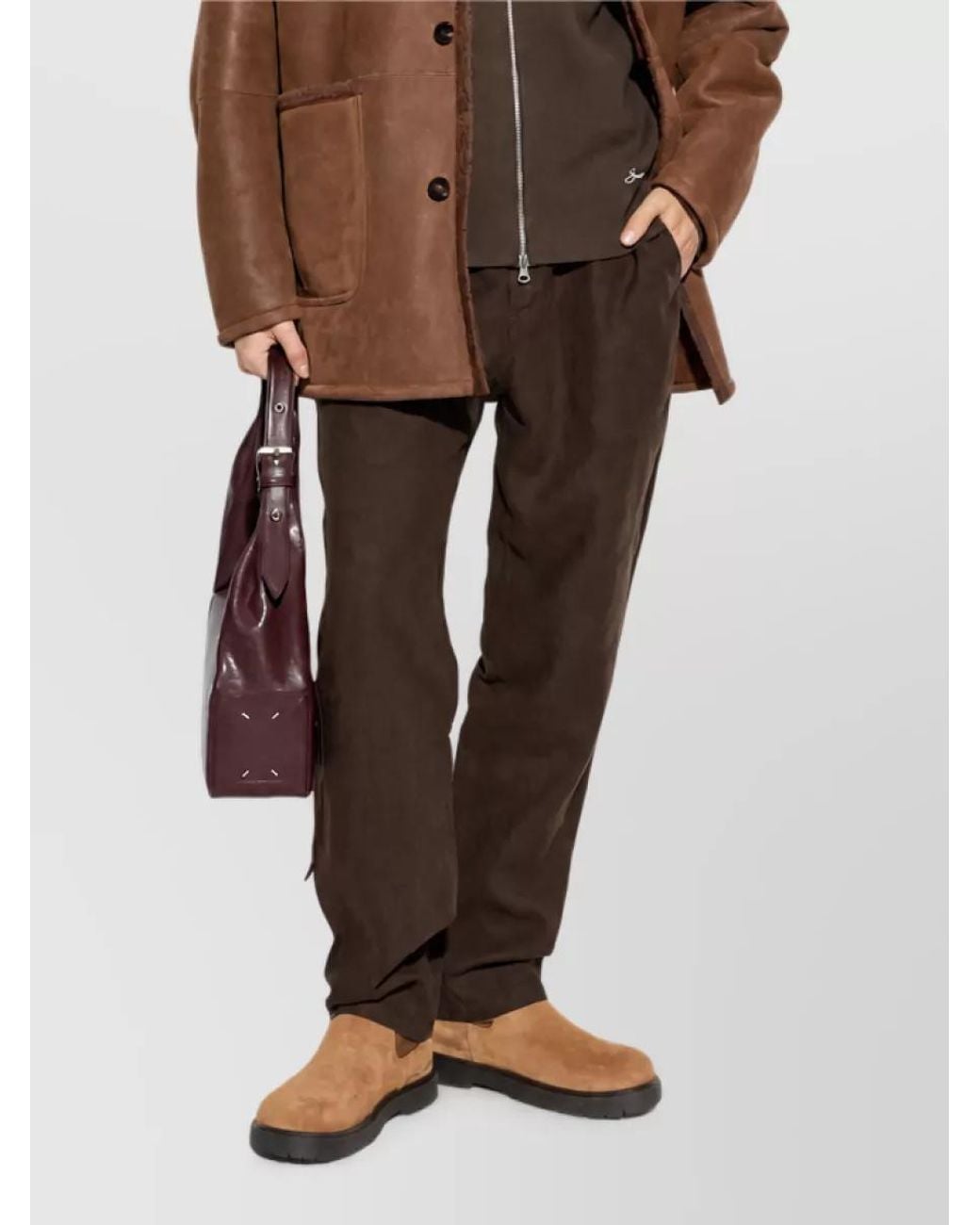 Etro Brown Shearling Reversible Coat for men