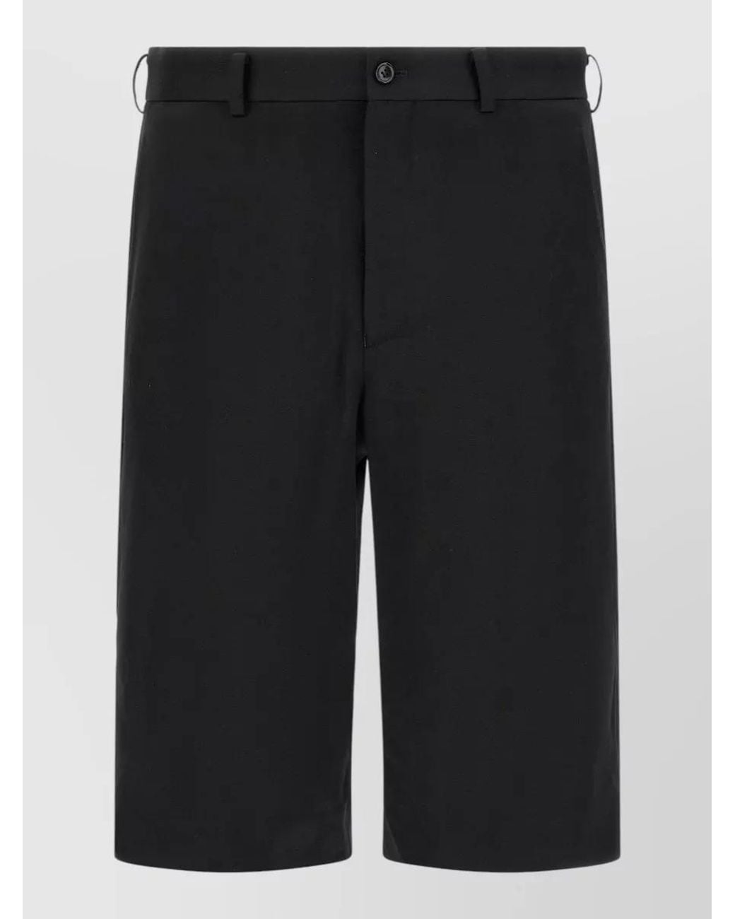 Comme des Garçons Black Wool Straight-Leg Zip Bermuda Shorts for men