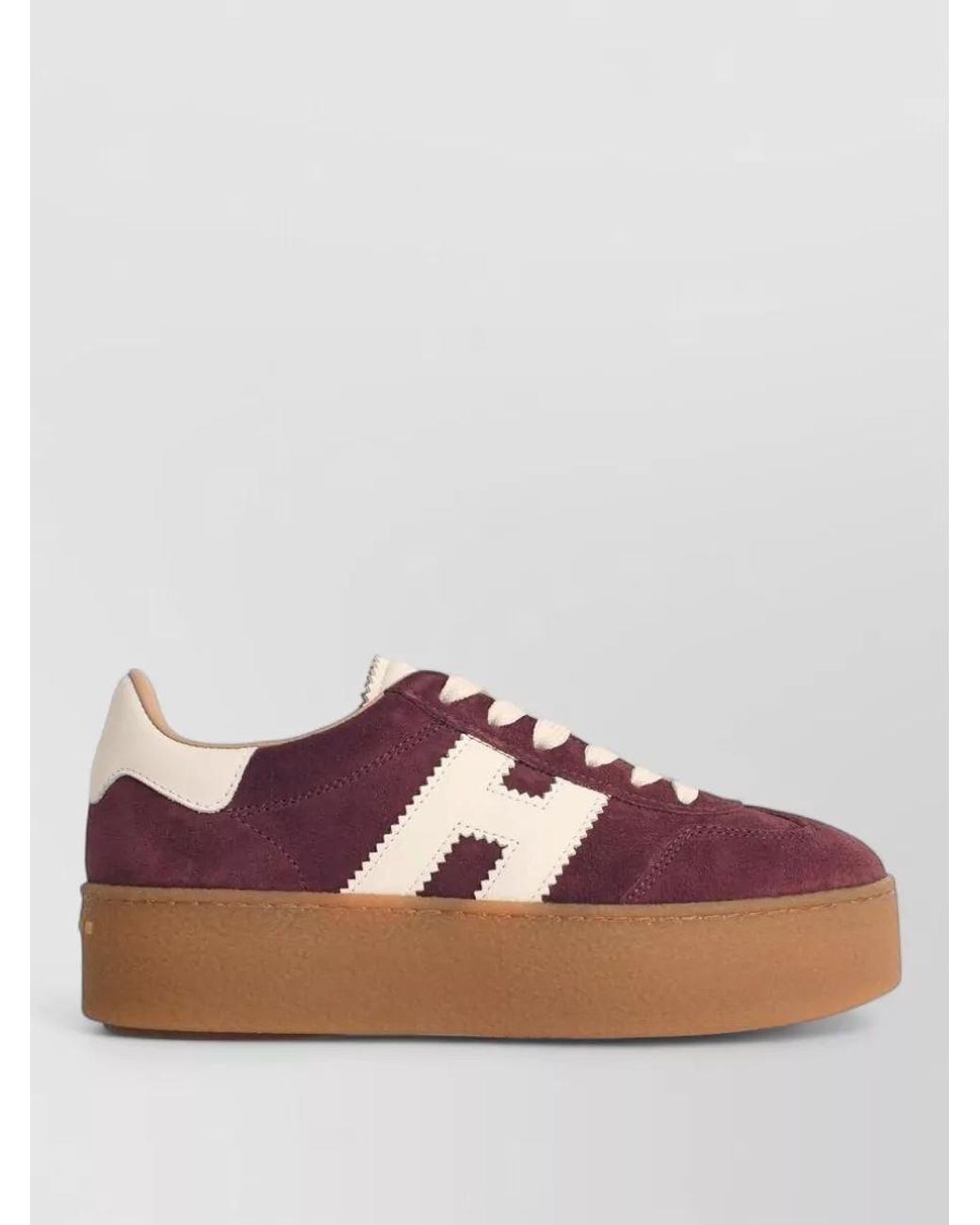 Hogan Purple Leather Low Top Lace-Up Sneakers