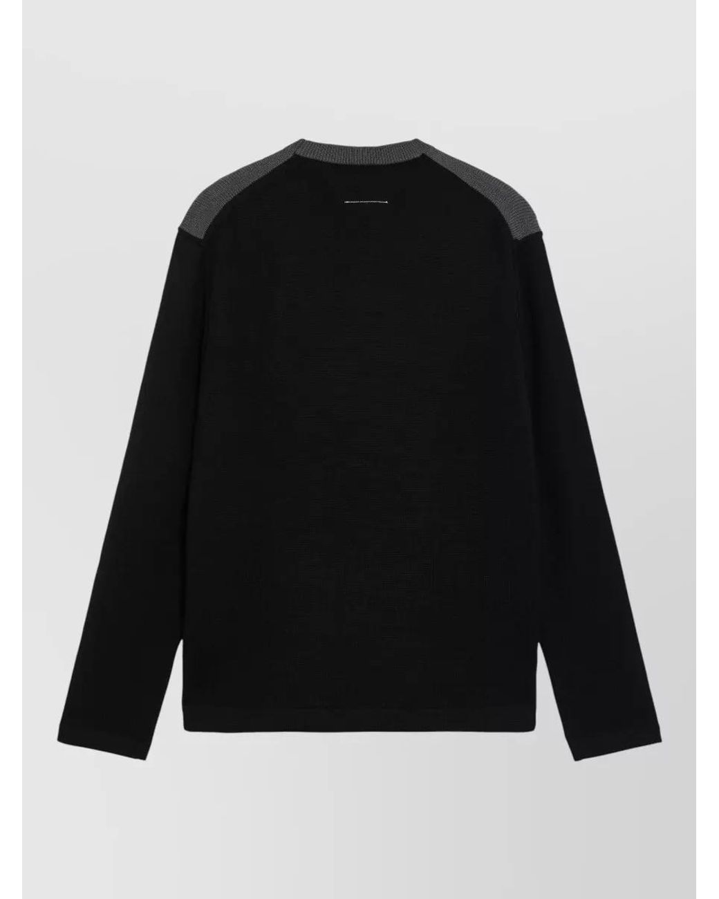 MM6 by Maison Margiela Black Merino Wool Crew-Neck Jumper for men