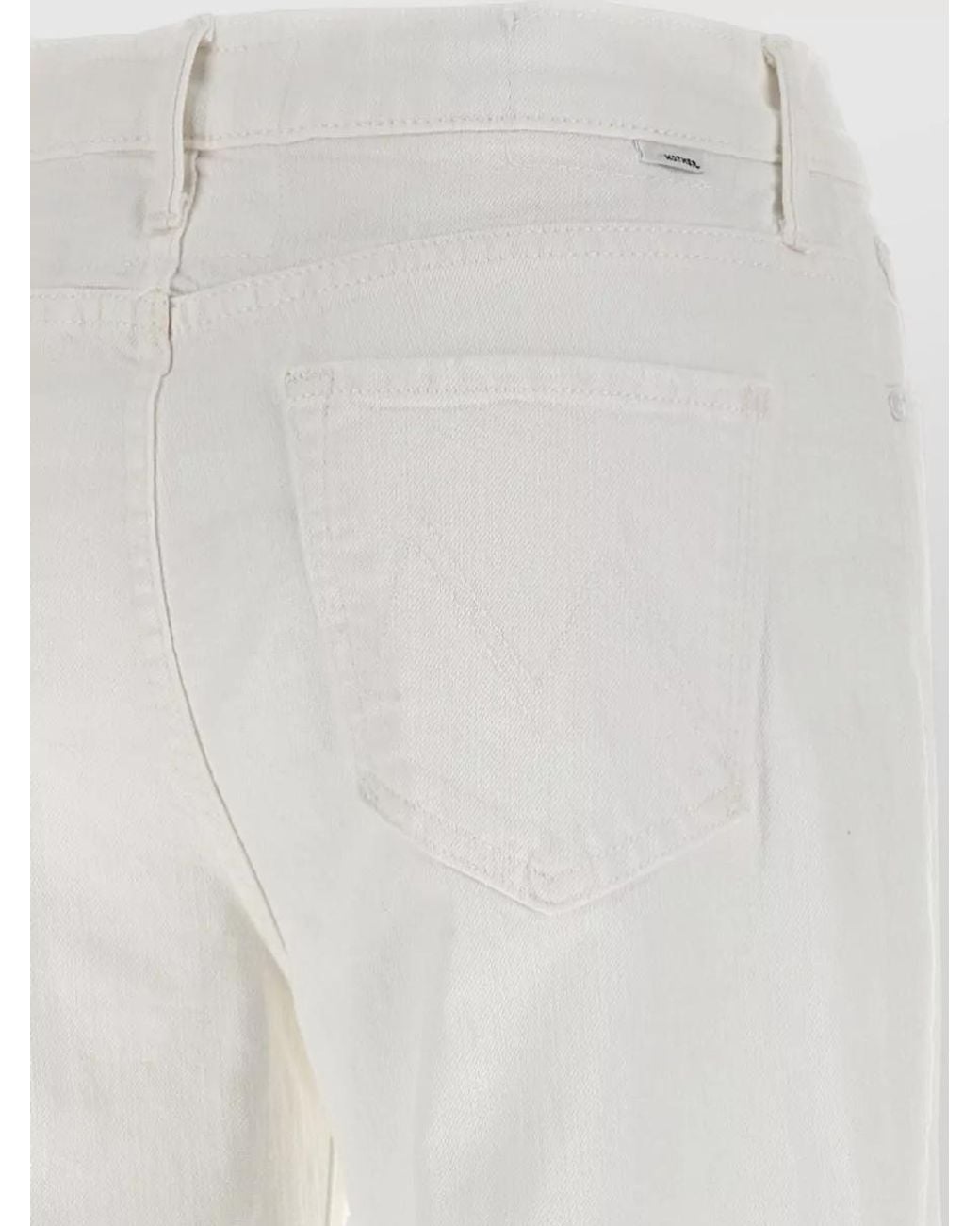 Mother White Denim Straight-Leg Jeans