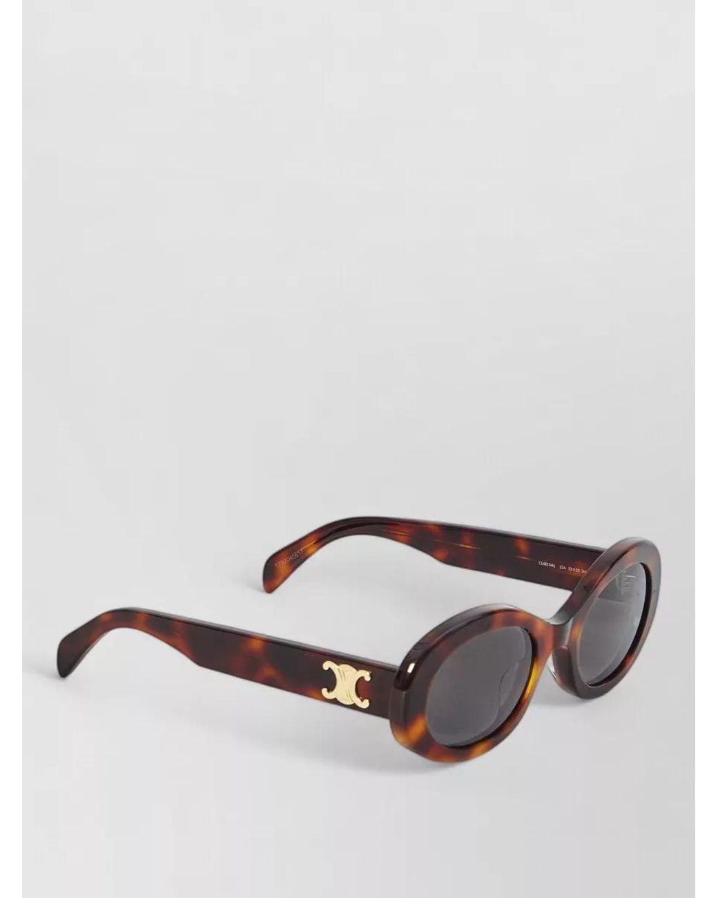 Céline Gray Havana Acetate Round Sunglasses