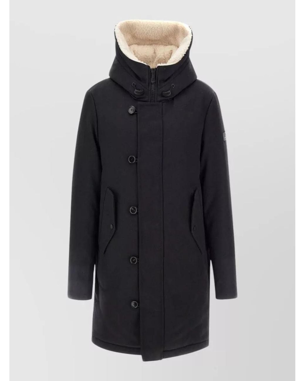 Peuterey Blue Wool Hooded Jacket for men