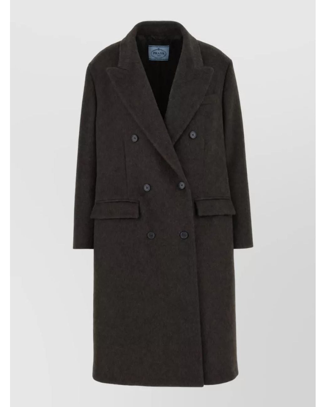 Prada Black Wool Blend Coat