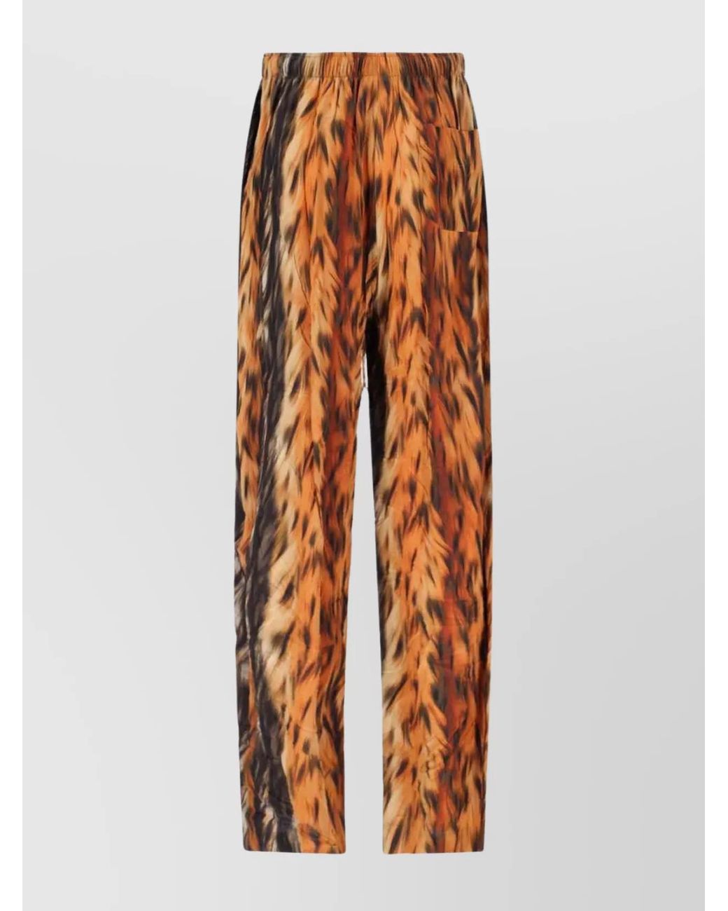Balenciaga Orange Silk Wide-Leg Trousers