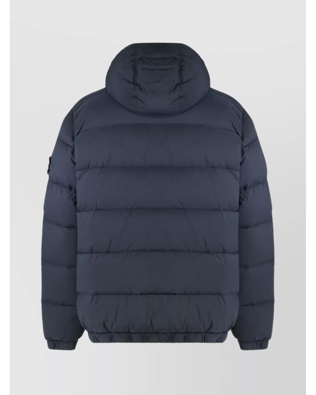 Stone Island Blue Down Hooded Puffer Jacket for men