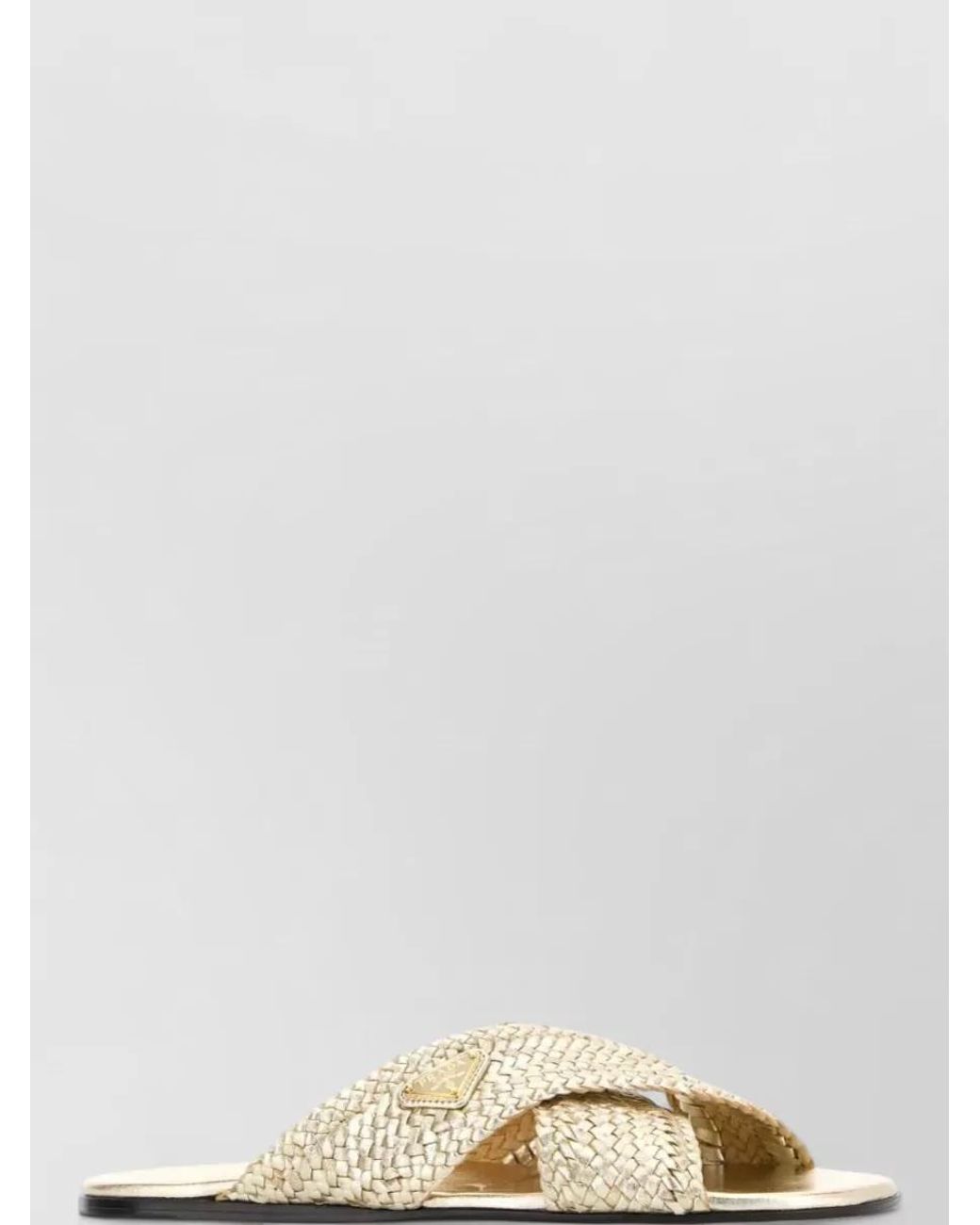 Prada White Leather Slippers