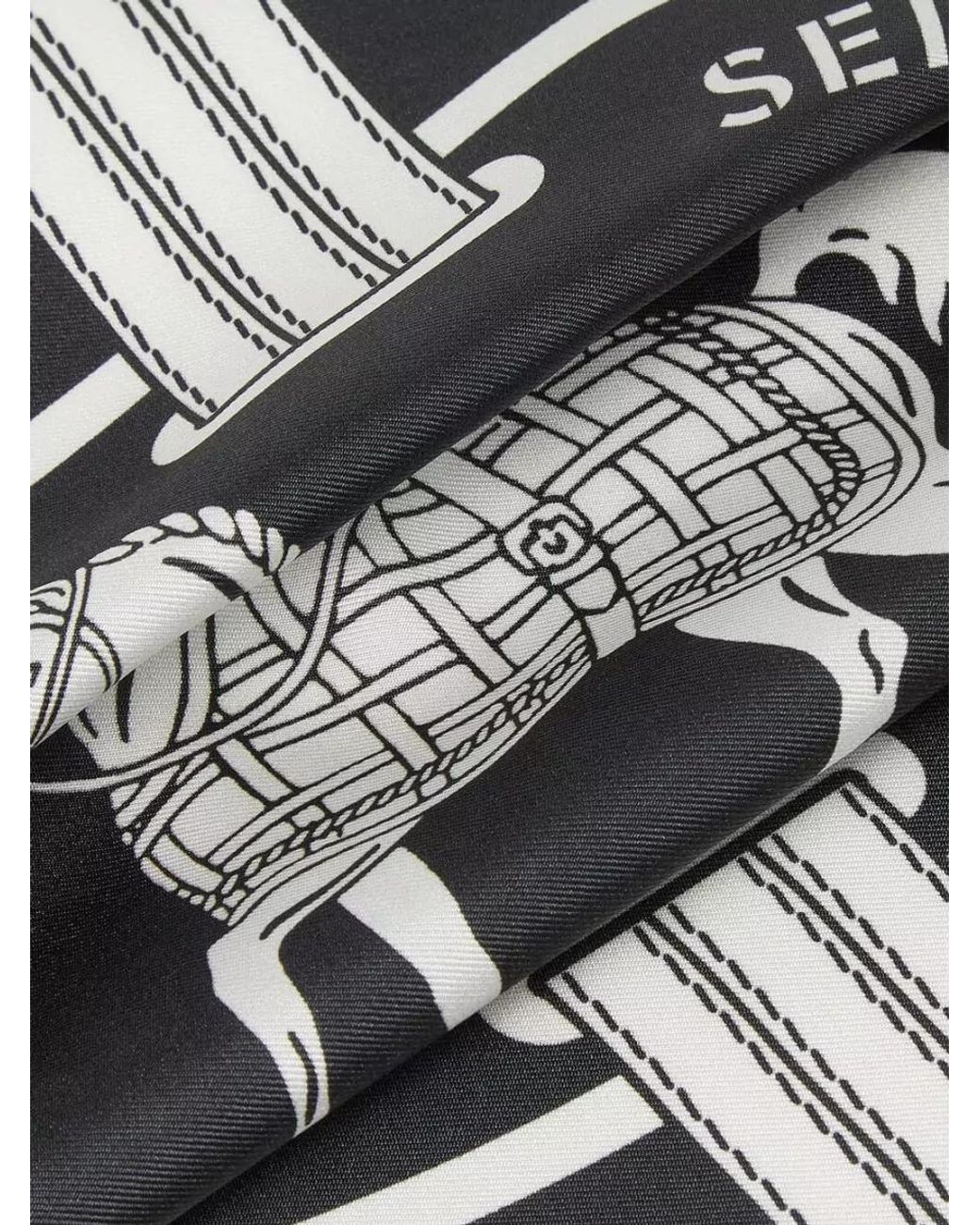 Fendi White Printed Silk Scarf