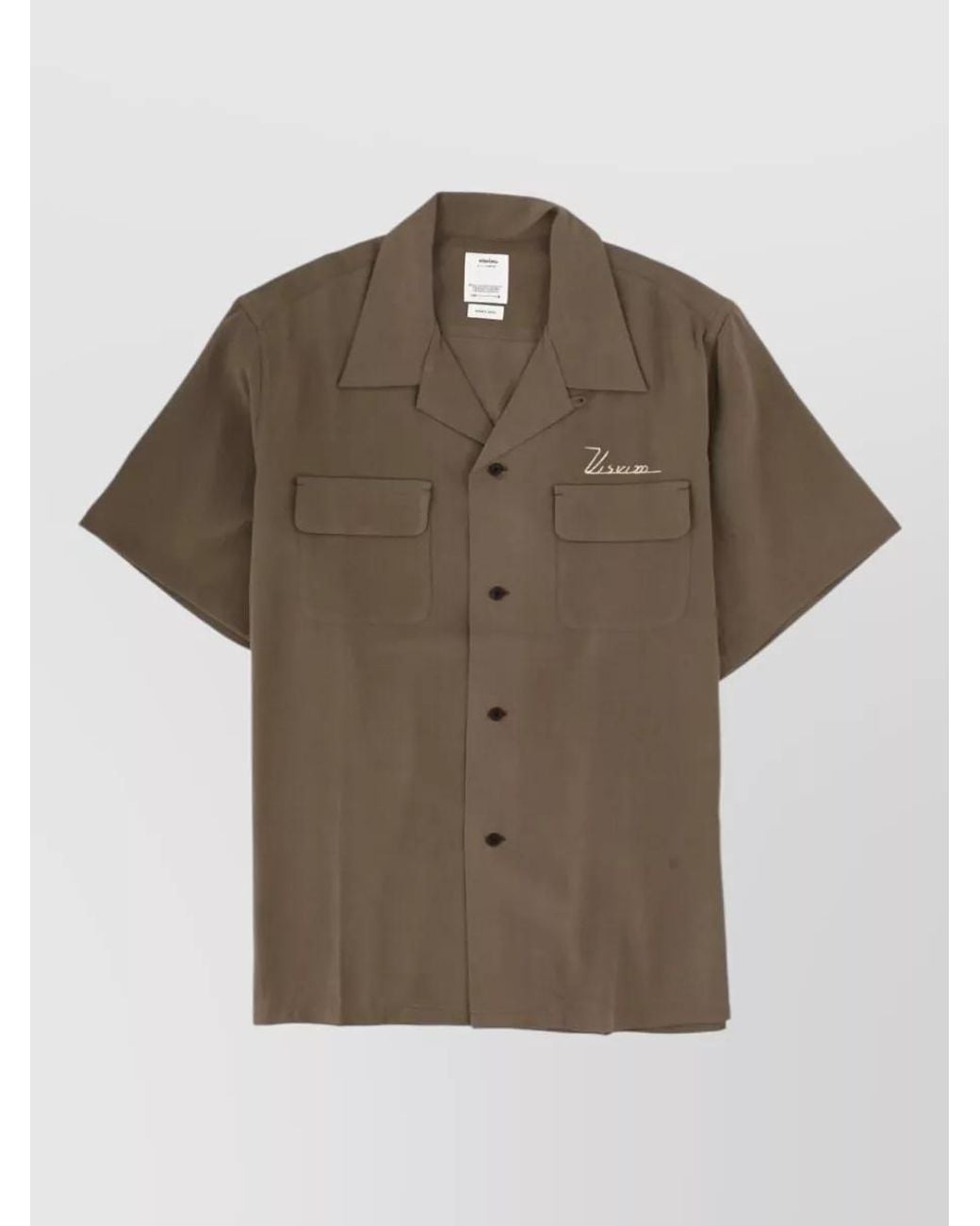 Visvim Brown Short-Sleeve Logo-Print Shirt for men